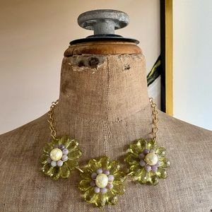 Anthropologie Mixed Media Floral necklace
